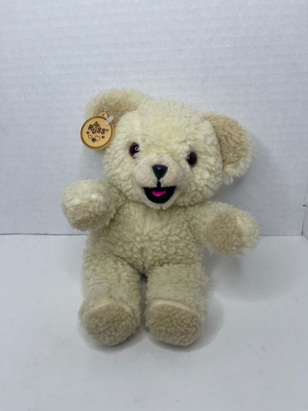 Vintage 1985 Russ Berrie Snuggle Bear Plush Fabric Softener Mascot 8”